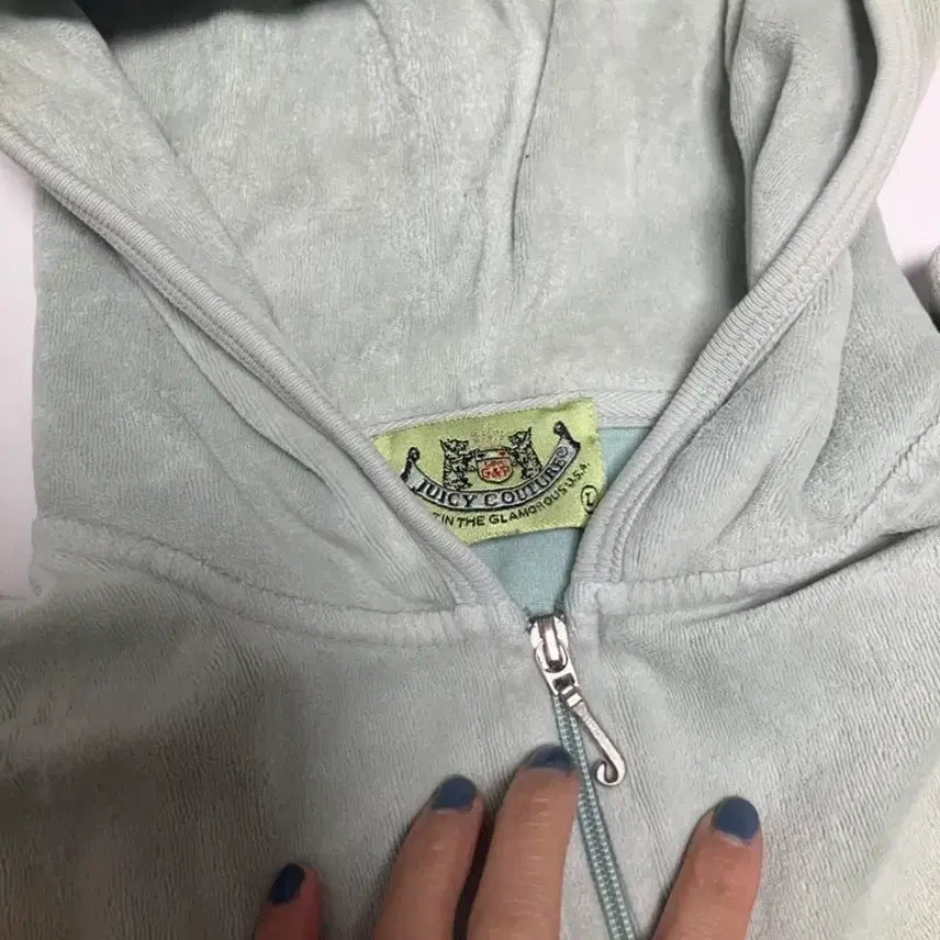 [BUNJANG] Juicy Couture Moss Green Terry Hooded Zip-up Set / 쥬시 꾸뛰르 모스 그린 테리 후드집업 세트