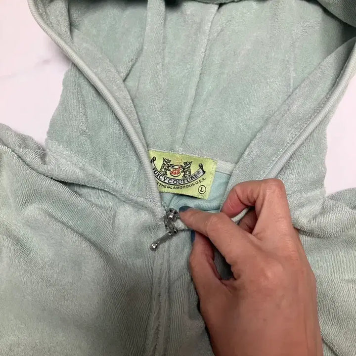[BUNJANG] Juicy Couture Moss Green Terry Hooded Zip-up Set / 쥬시 꾸뛰르 모스 그린 테리 후드집업 세트