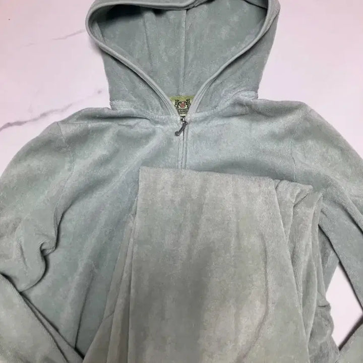 [BUNJANG] Juicy Couture Moss Green Terry Hooded Zip-up Set / 쥬시 꾸뛰르 모스 그린 테리 후드집업 세트