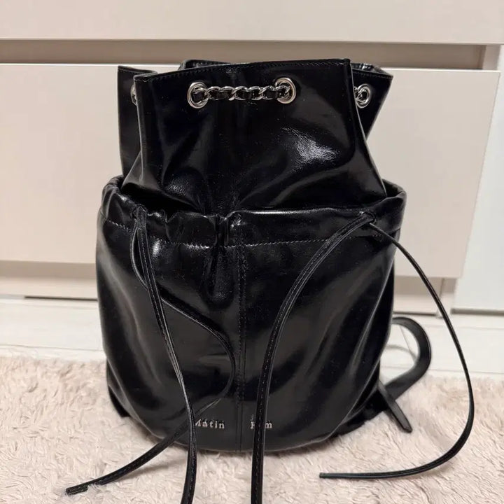 [BUNJANG] Matinkim Black Leather Backpack / 마뗑킴 백팩