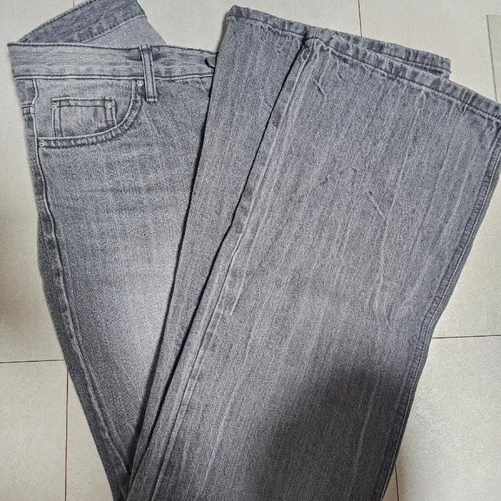 [BUNJANG] Zigzag Kyla Low Vintage Bootcut Pants Gray / 지그재그 키이라 로우 빈티지 부츠컷 팬츠 그레이