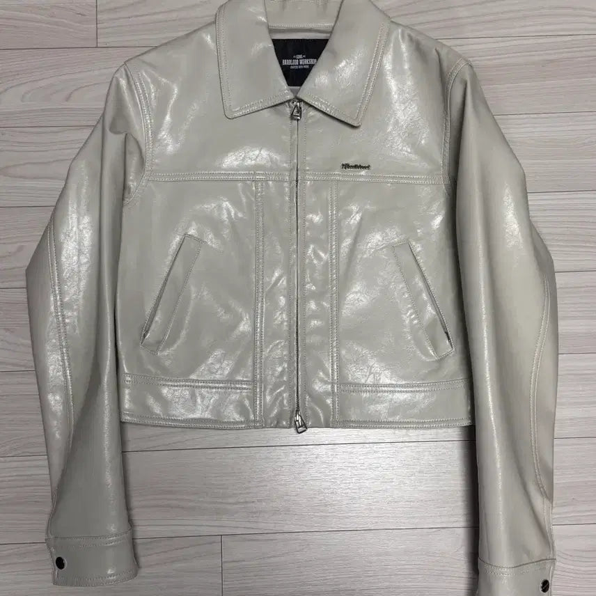 [BUNJANG] Badblood Workshop Leather Jacket - Ivory / 배드블러드 워크샵 레더 자켓 - 아이보리