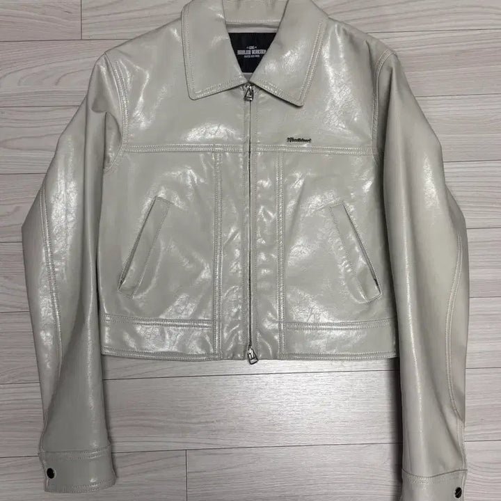 [BUNJANG] Badblood Workshop Leather Jacket - Ivory / 배드블러드 워크샵 레더 자켓 - 아이보리