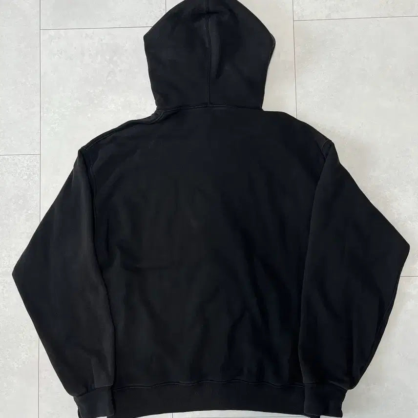 [BUNJANG] POLYTERU Loosed Sweat Hoodie Bleached Black / [2] 폴리테루 루즈드 스웻 후디 후드티 블리치드 블랙