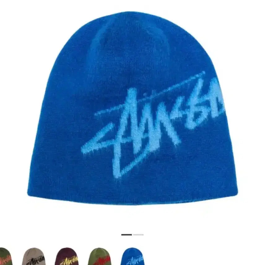 [BUNJANG] Stussy Brushed Out Stock Skullcap Beanie Blue / 스투시 브러쉬드 아웃 스탁 스컬캡 비니 블루