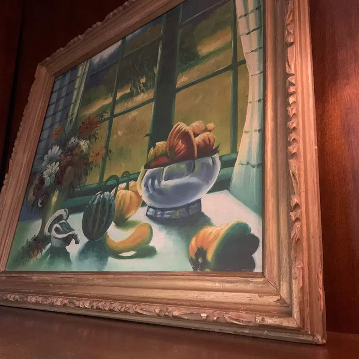 [BUNJANG] Antique Still Life Oil Painting / 엔틱 정물 유화 작품 (고화 원목 액자)