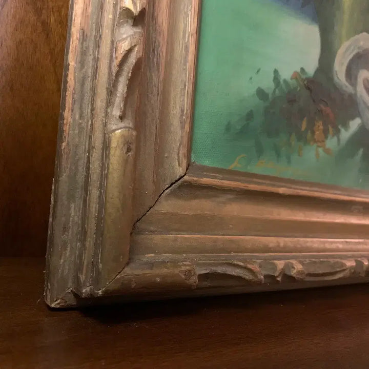 [BUNJANG] Antique Still Life Oil Painting / 엔틱 정물 유화 작품 (고화 원목 액자)