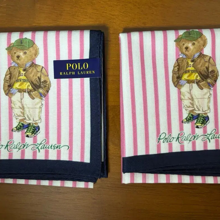 [BUNJANG] Polo Ralph Lauren Bear Striped Handkerchief / 폴로 랄프로렌 곰돌이 손수건 스트라이프