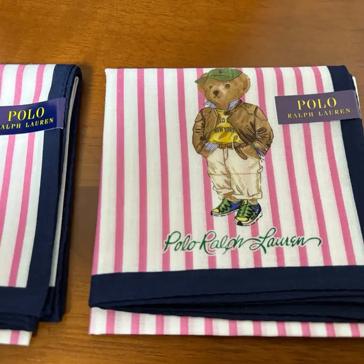 [BUNJANG] Polo Ralph Lauren Bear Striped Handkerchief / 폴로 랄프로렌 곰돌이 손수건 스트라이프