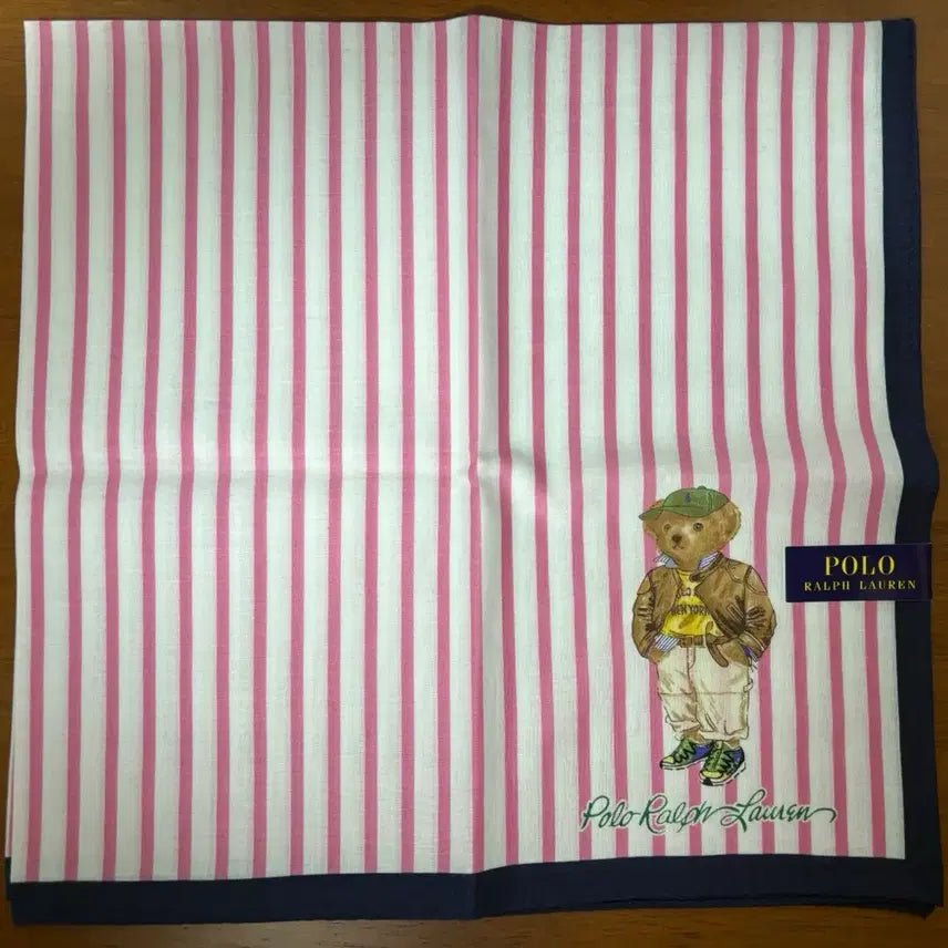 [BUNJANG] Polo Ralph Lauren Bear Striped Handkerchief / 폴로 랄프로렌 곰돌이 손수건 스트라이프