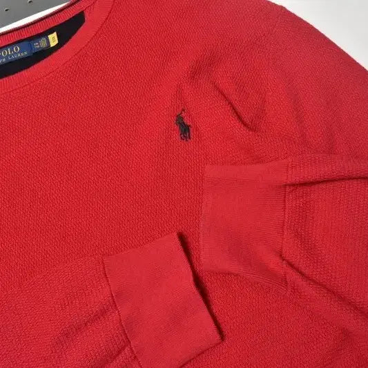 [BUNJANG] Polo Ralph Lauren QR Waffle Knit Sweatshirt XXL / 폴로 랄프로렌 큐알 와플 니트 맨투맨 XXL  N1322