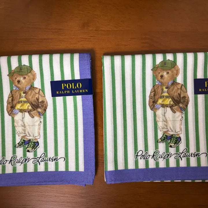 [BUNJANG] Polo Ralph Lauren Striped Handkerchief Bear Cotton / 폴로 랄프로렌 스트라이프 손수건 베어