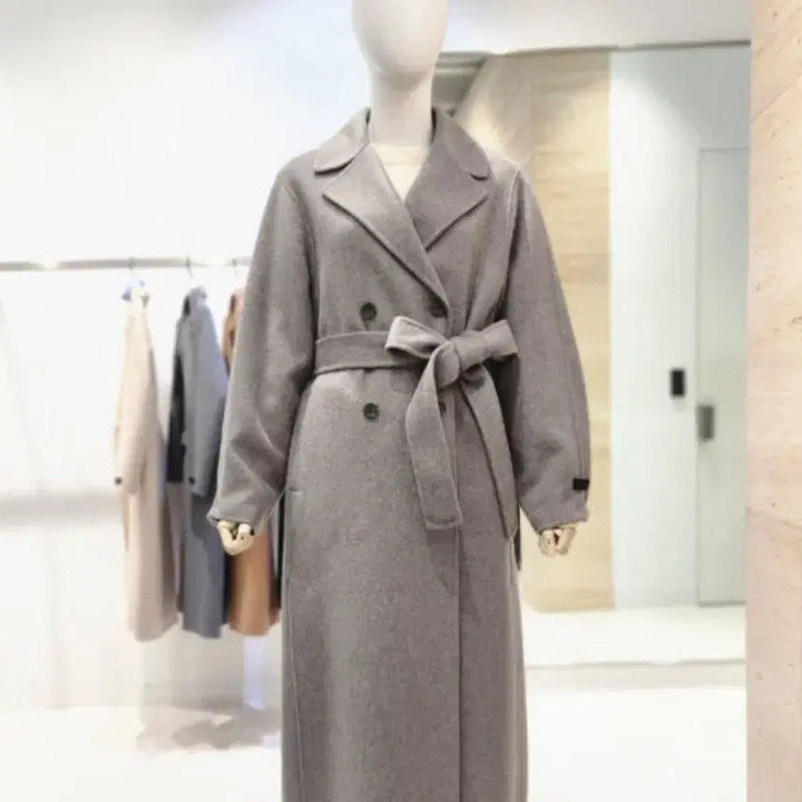 [BUNJANG] NICECLAUP Handmade Belted Long Coat Gray / 나이스클랍 핸드메이드 벨티드 롱코트 그레이(실사진ㅇ)