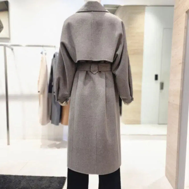 [BUNJANG] NICECLAUP Handmade Belted Long Coat Gray / 나이스클랍 핸드메이드 벨티드 롱코트 그레이(실사진ㅇ)