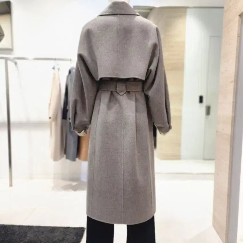 [BUNJANG] NICECLAUP Handmade Belted Long Coat Gray / 나이스클랍 핸드메이드 벨티드 롱코트 그레이(실사진ㅇ)