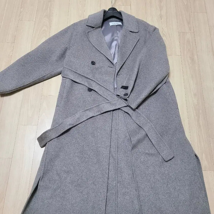 [BUNJANG] NICECLAUP Handmade Belted Long Coat Gray / 나이스클랍 핸드메이드 벨티드 롱코트 그레이(실사진ㅇ)