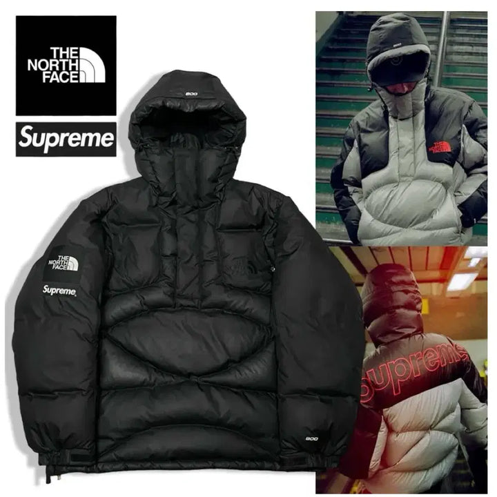 [BUNJANG] Supreme x North Face 800 Anorak Padded Jacket Black / 슈프림 x 노스페이스 800 아노락 패딩 블랙