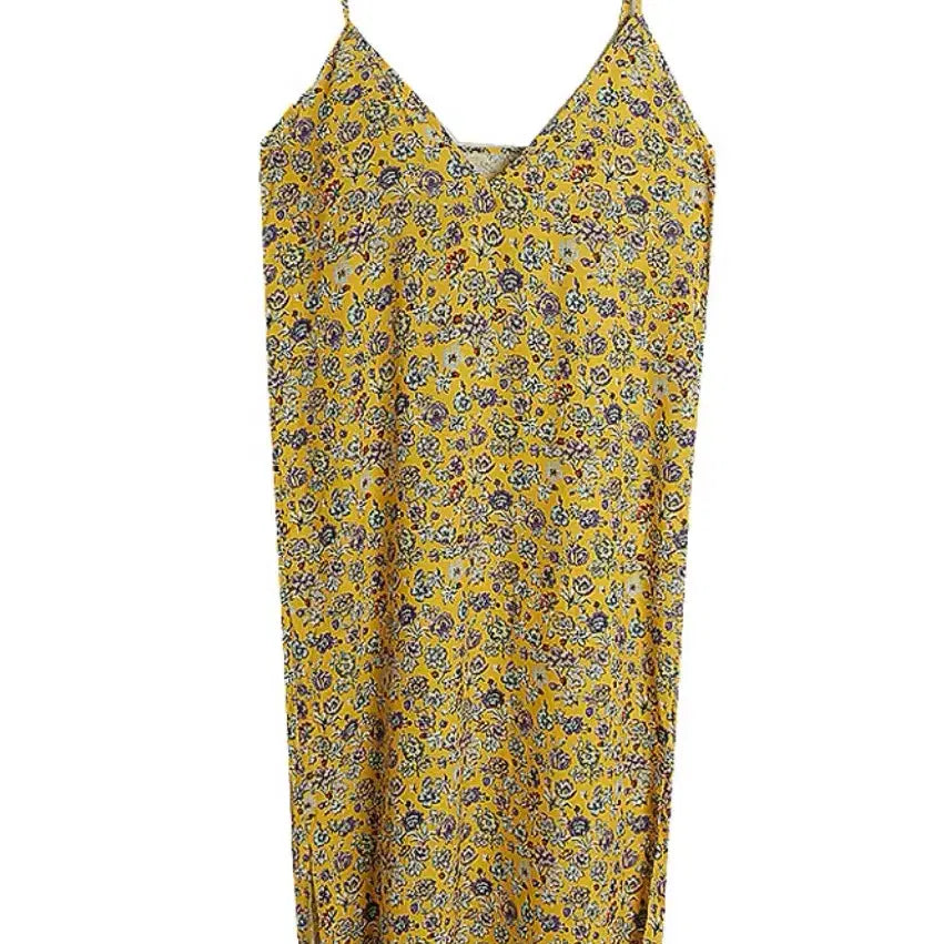 [BUNJANG] Yellow Floral Print Long Dress / 노랑꽃원피스
