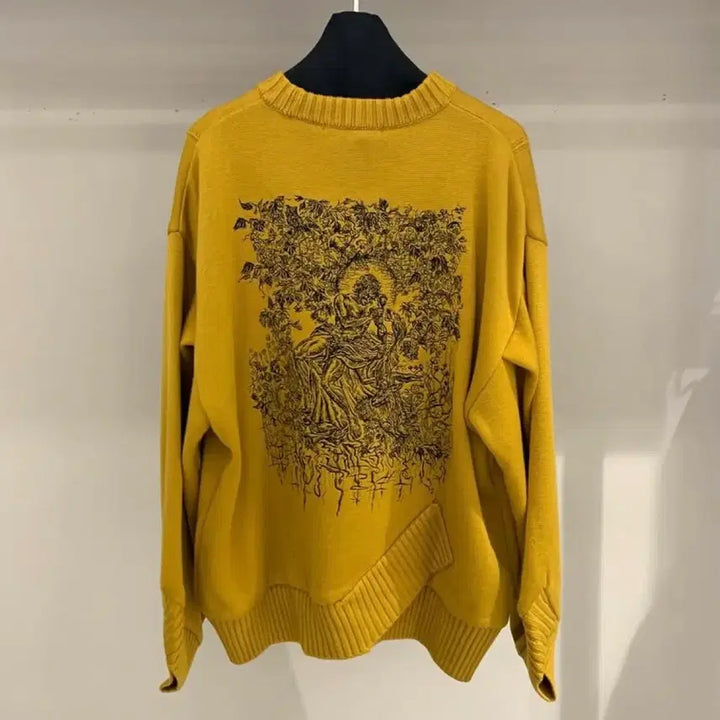 [BUNJANG] Songzio 23FW Cross Rib Mustard Knit Size 46 / 23FW 송지오 크로스립 머스타드 니트 46사이즈