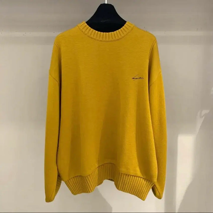 [BUNJANG] Songzio 23FW Cross Rib Mustard Knit Size 46 / 23FW 송지오 크로스립 머스타드 니트 46사이즈