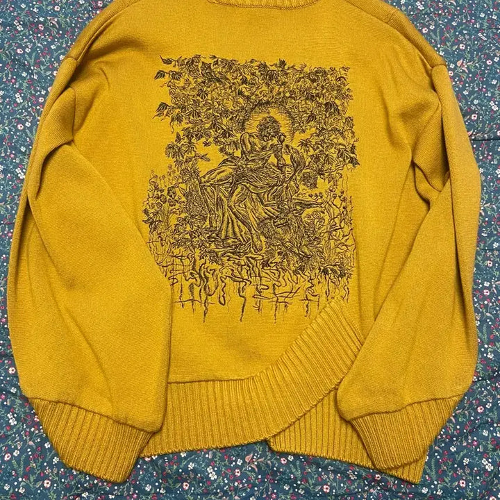 [BUNJANG] Songzio Mustard Knit / 23FW 송지오 크로스립 머스타드 니트 46사이즈