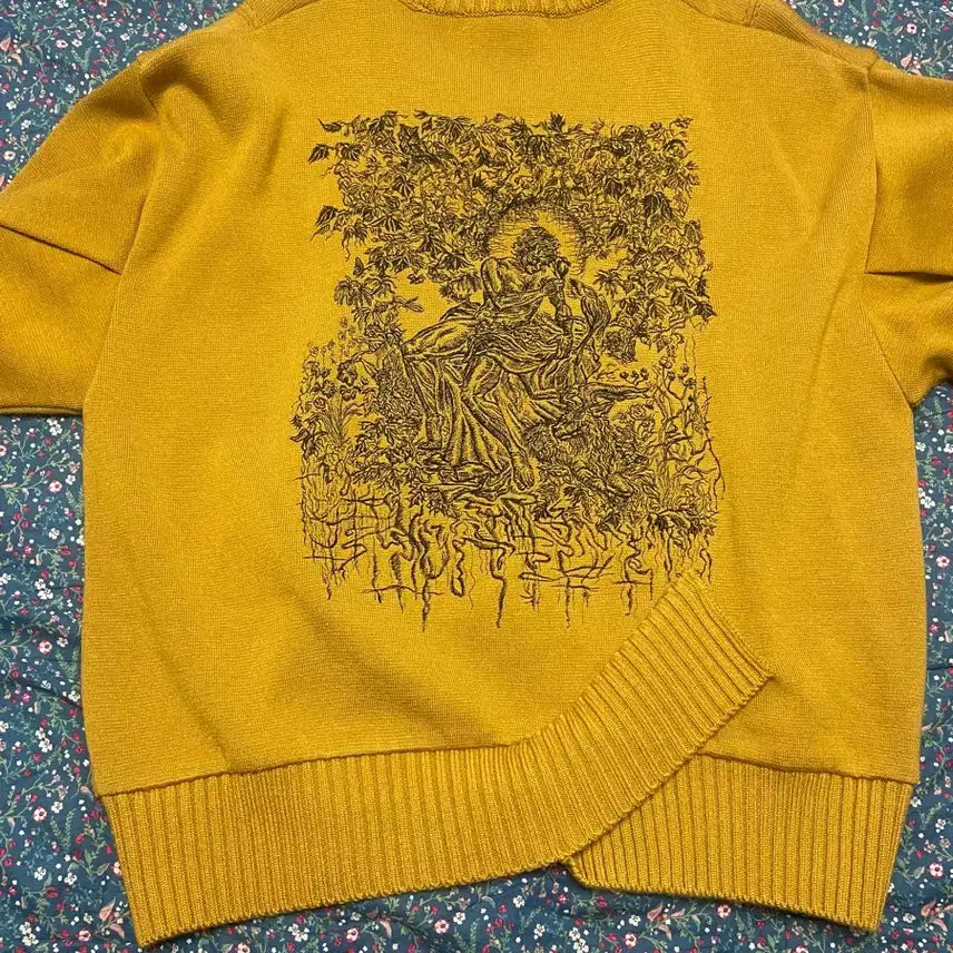 [BUNJANG] Songzio Mustard Knit / 23FW 송지오 크로스립 머스타드 니트 46사이즈