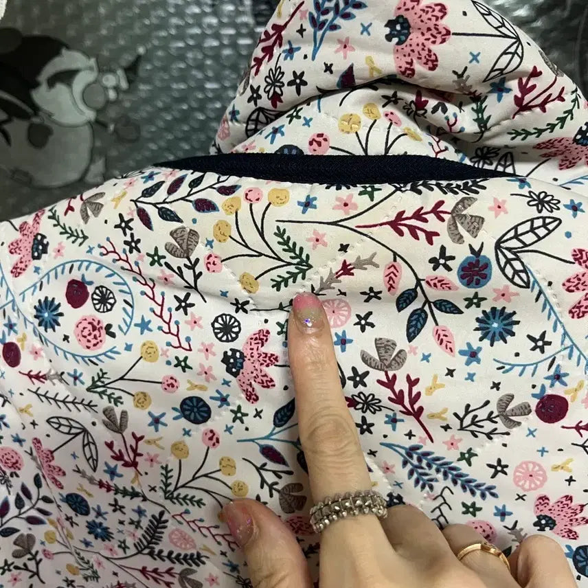 [BUNJANG] Flower Pattern Quilted Jacket / 플라워 패턴 누빔 자켓