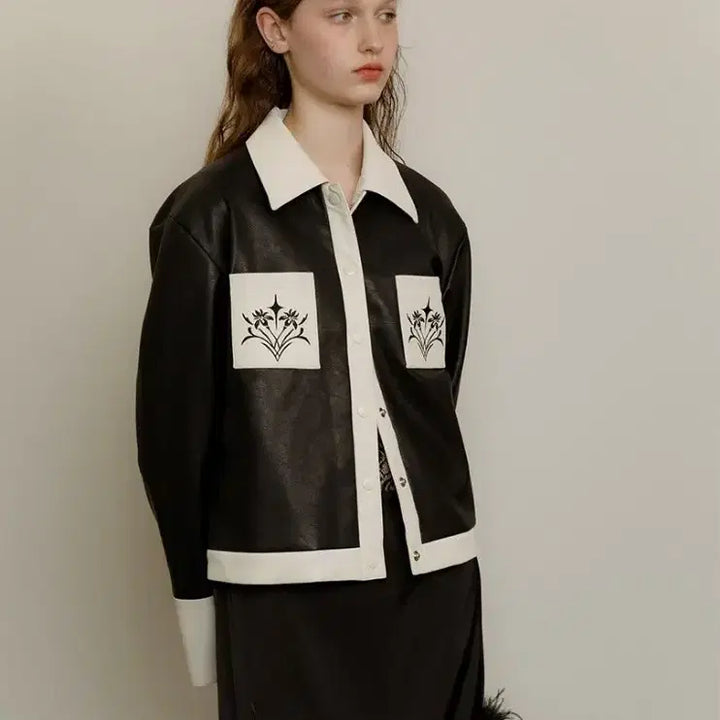 [BUNJANG] Rimantist Art Nouveau Leather Jacket / 리맨티스트 아르누보 가죽자켓