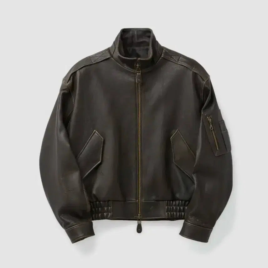 [BUNJANG] COOR Vintage Shelter Neck Leather Jumper / [M] 26ss 쿠어 COOR 빈티지 쉘터 넥 카라 레더 점퍼