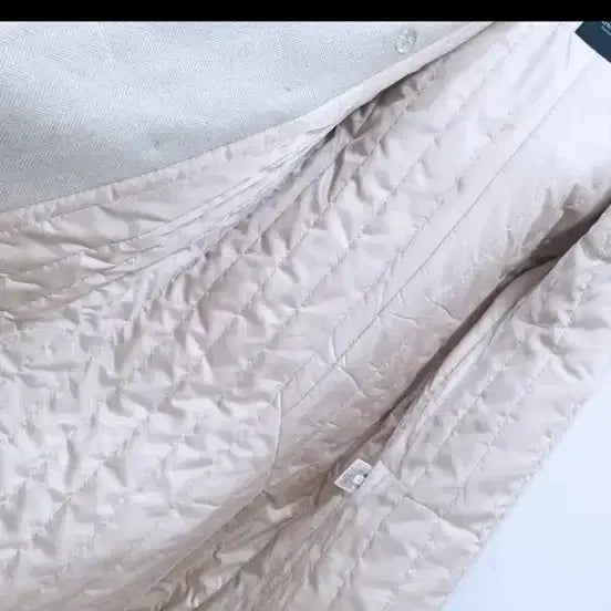 [BUNJANG] Marithe Francois Girbaud Herringbone Long Padded Double Coat / 마리마켓 헤링본 롱 패딩 더블코트