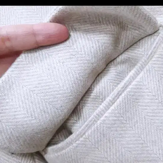 [BUNJANG] Marithe Francois Girbaud Herringbone Long Padded Double Coat / 마리마켓 헤링본 롱 패딩 더블코트