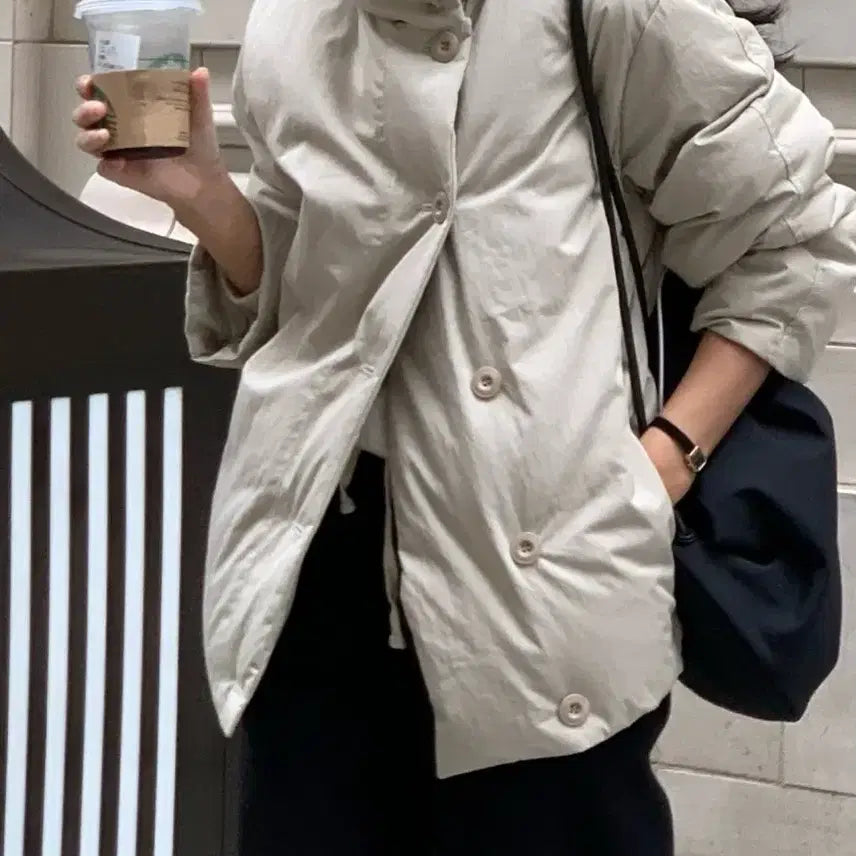 [BUNJANG] Vergamot Ivory Duck Down Padded Coat / 베르가못 아이보리 패딩 덕다운 코트 vergamot