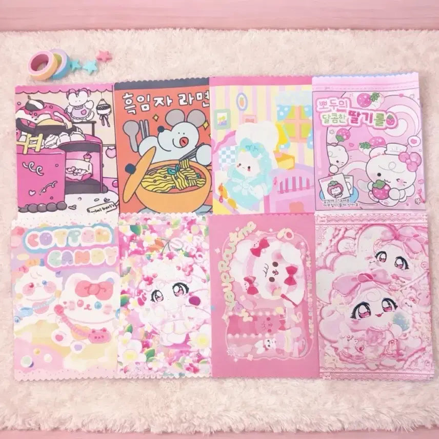 [BUNJANG] Handmade Pastel Wrapping Paper & Envelope Mix Set / 포용 랩핑지 수봉 믹스 수제봉투 다꾸 1+1 (20장)