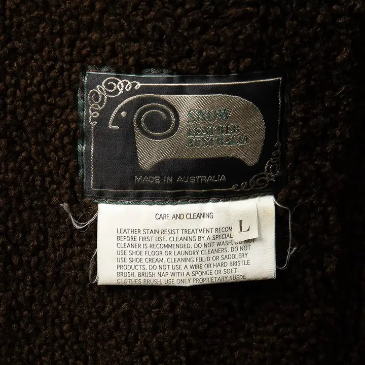 [BUNJANG] Snow Leather Shearling Car Coat / [100] 80s~ Snow Leather 슬링크스킨 시어링 카코트