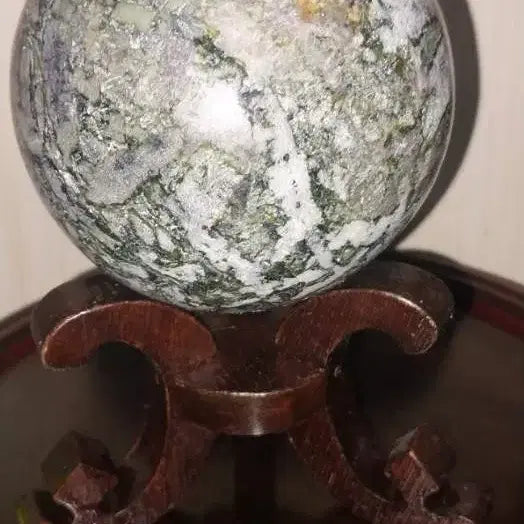 [BUNJANG] Natural Stone Bead Ornament with Wooden Base / 원석 구슬 장식 + 나무 받침대