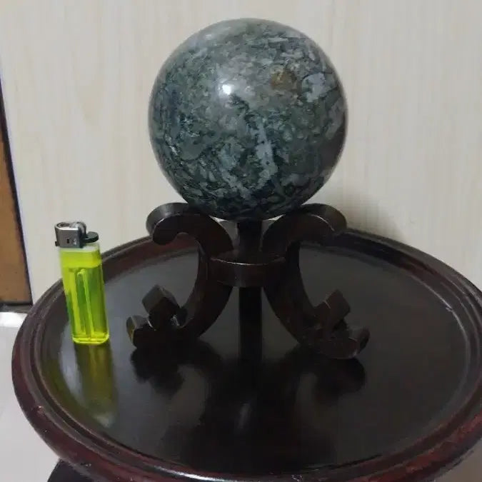 [BUNJANG] Natural Stone Bead Ornament with Wooden Base / 원석 구슬 장식 + 나무 받침대