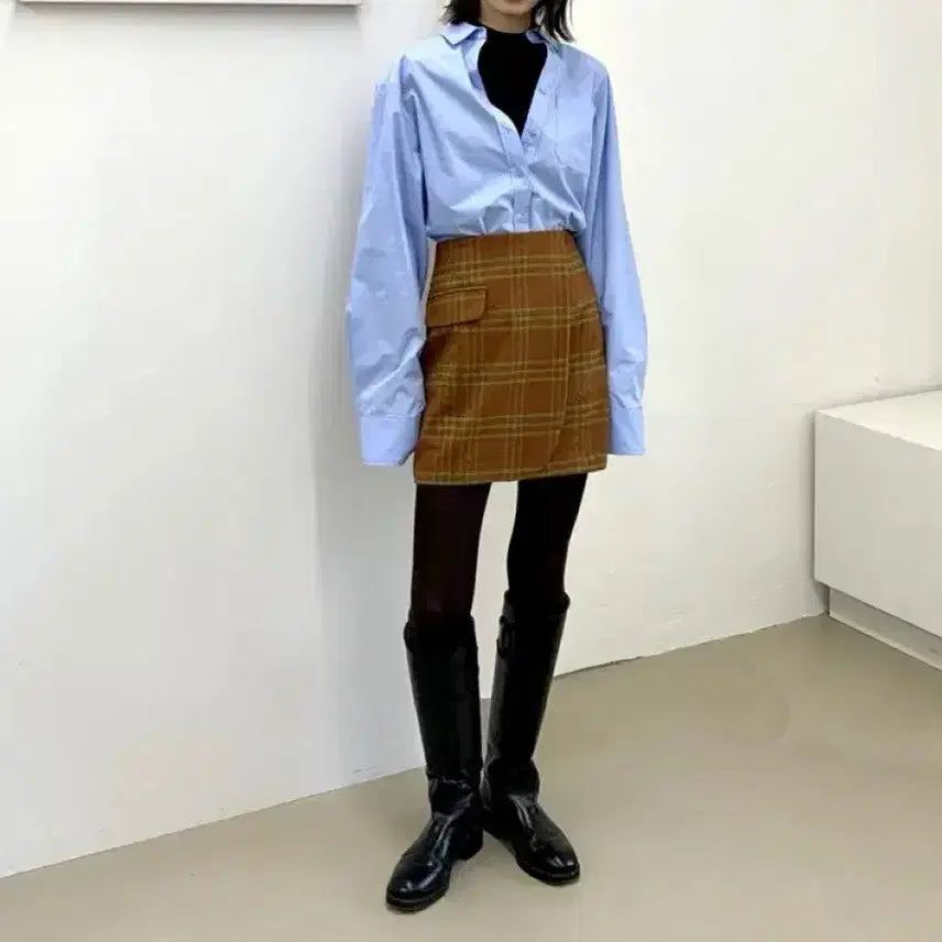 [BUNJANG] Double Standard Check Wool Mini Skirt / [더블스탠다드-도매택] 체크 울 스커트