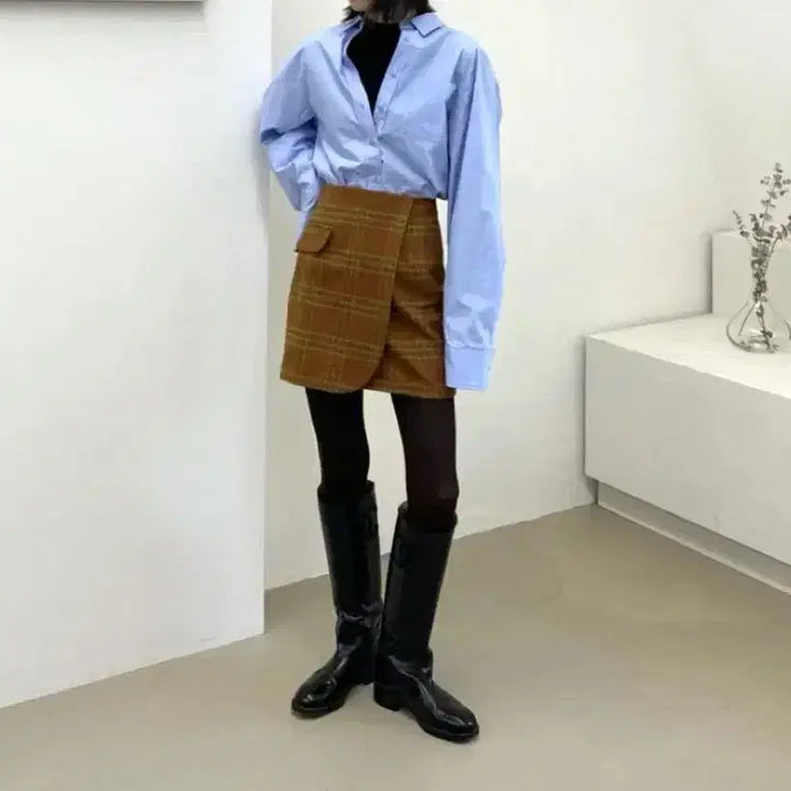 [BUNJANG] Double Standard Check Wool Mini Skirt / [더블스탠다드-도매택] 체크 울 스커트