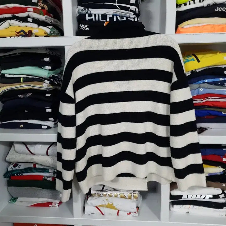 [BUNJANG] Women's Striped Cardigan Jacket / 줄무늬 가디건 자켓 스타일 여성