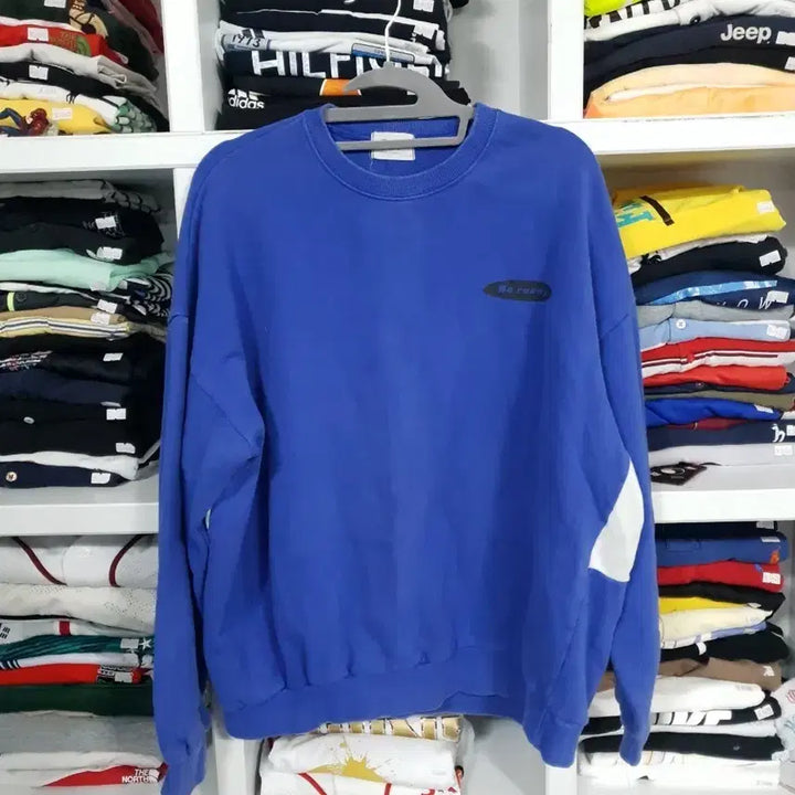 [BUNJANG] Barecode Blue Sweatshirt / Barecode 파란색 맨투맨 티셔츠 95~100