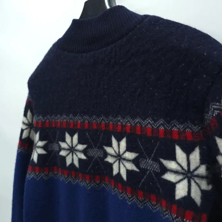 [BUNJANG] Beanpole Nordic Pattern Windproof Wool Knit Sweater / 빈폴 노르딕 패턴 반집업 방풍 울 니트 (95)
