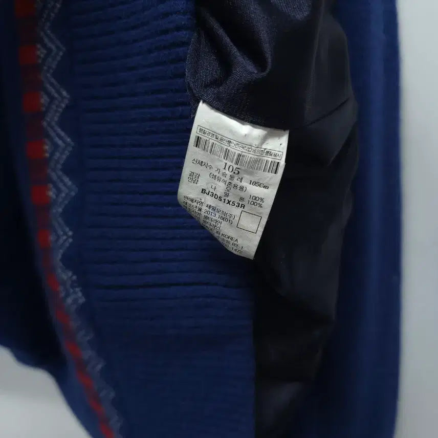 [BUNJANG] Beanpole Nordic Pattern Windproof Wool Knit Sweater / 빈폴 노르딕 패턴 반집업 방풍 울 니트 (95)