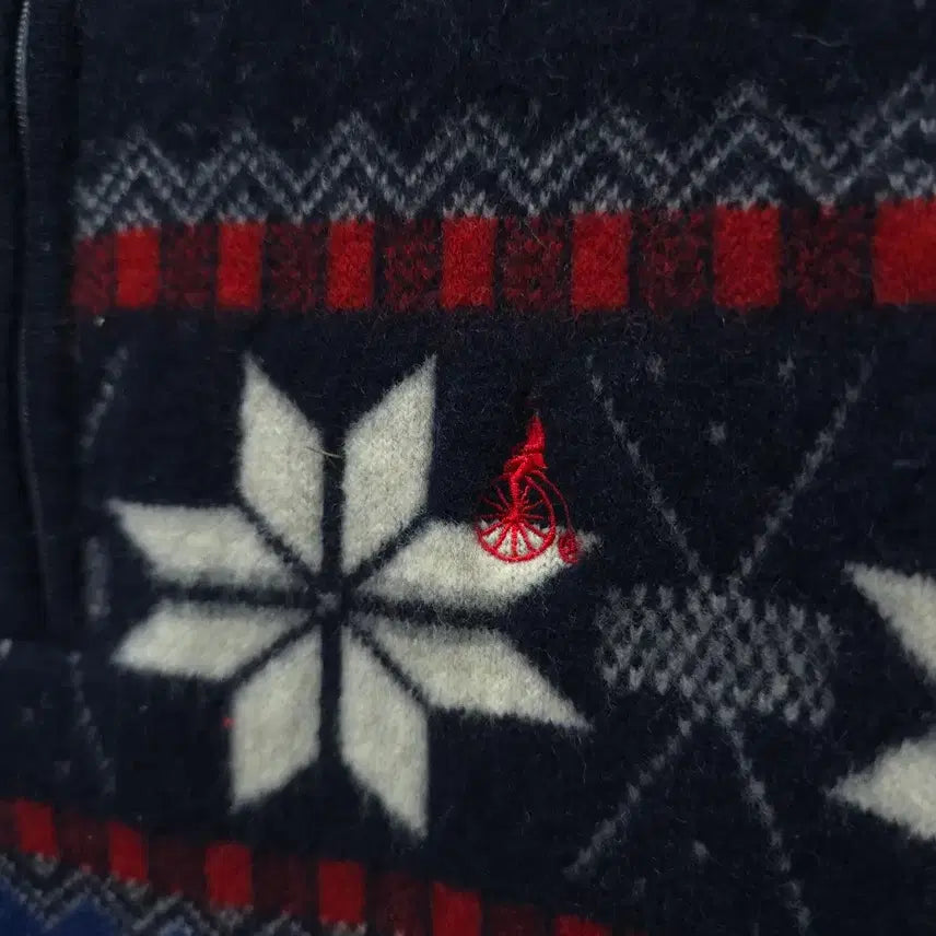 [BUNJANG] Beanpole Nordic Pattern Windproof Wool Knit Sweater / 빈폴 노르딕 패턴 반집업 방풍 울 니트 (95)