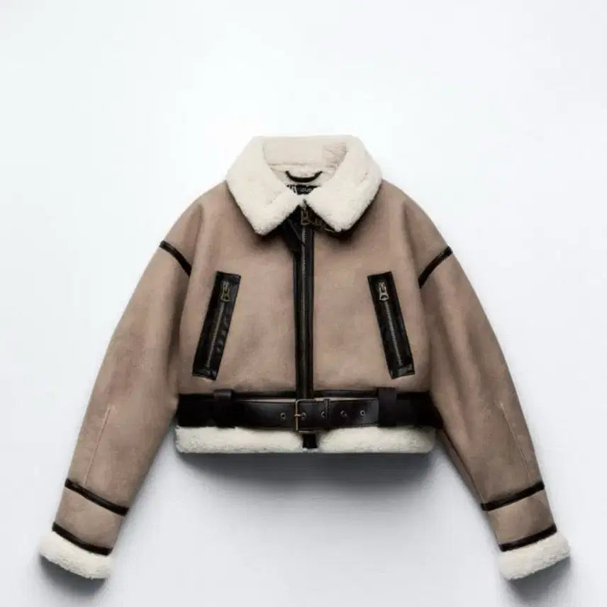 [BUNJANG] ZARA Double Faced Crop Jumper M / 자라 더블 페이스드 크롭 점퍼 무스탕 M