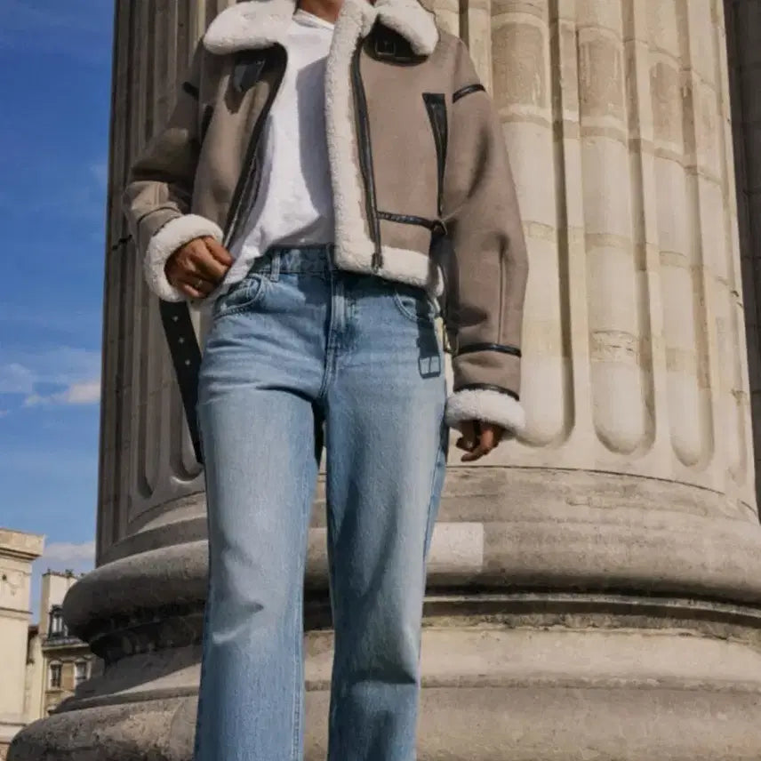 [BUNJANG] ZARA Double Faced Crop Jumper M / 자라 더블 페이스드 크롭 점퍼 무스탕 M