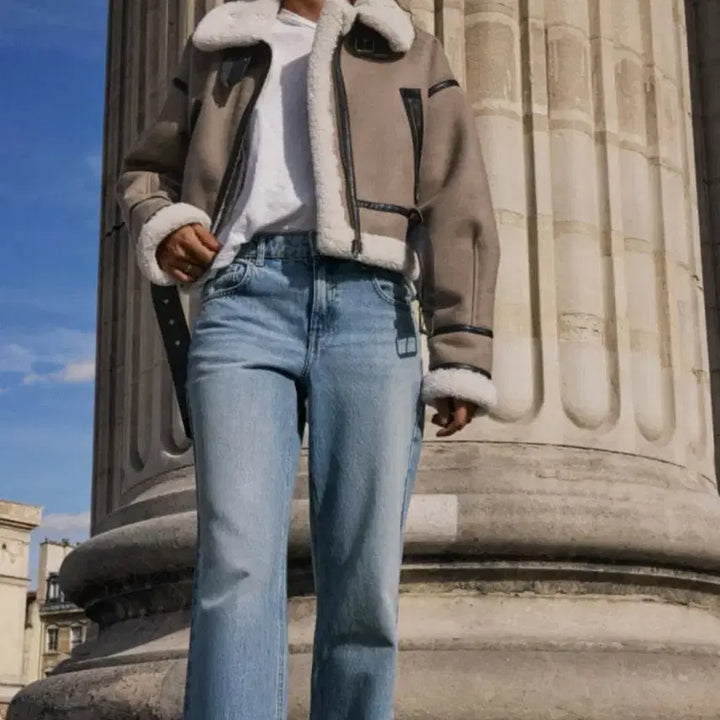 [BUNJANG] ZARA Double Faced Crop Jumper M / 자라 더블 페이스드 크롭 점퍼 무스탕 M