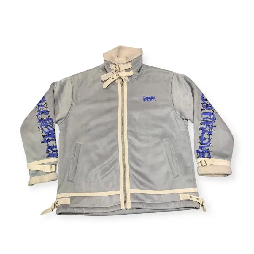 [BUNJANG] Future Fashion Sky Blue Suede Mouton Jacket / 5XL)퓨쳐 패션 스카이블루 오버핏 스웨이드 무스탕 자켓
