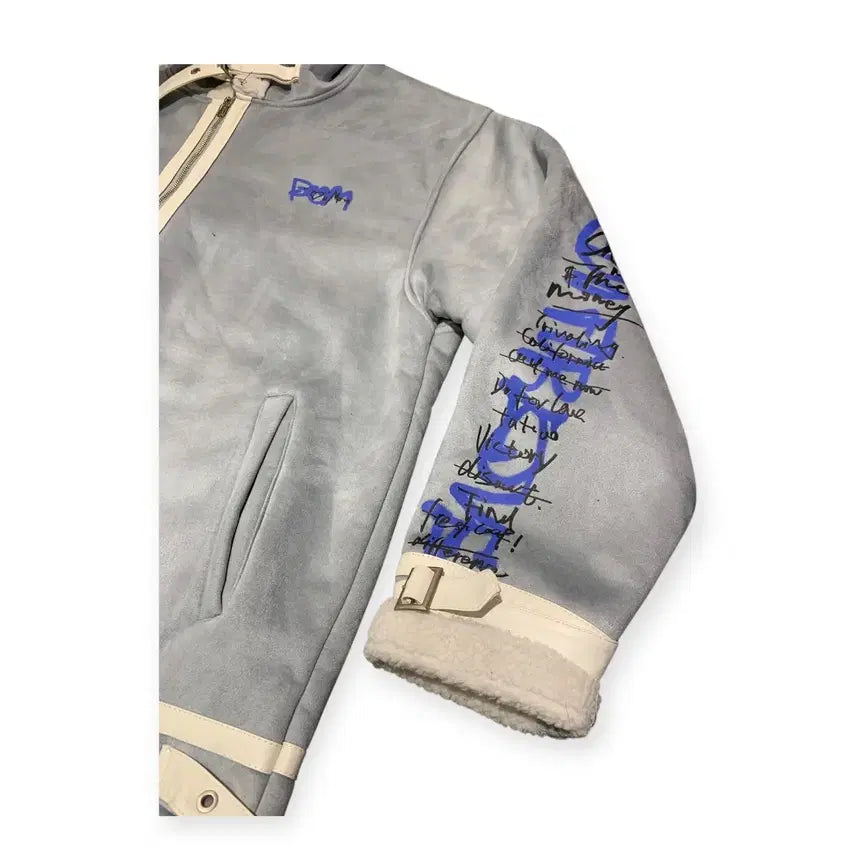 [BUNJANG] Future Fashion Sky Blue Suede Mouton Jacket / 5XL)퓨쳐 패션 스카이블루 오버핏 스웨이드 무스탕 자켓