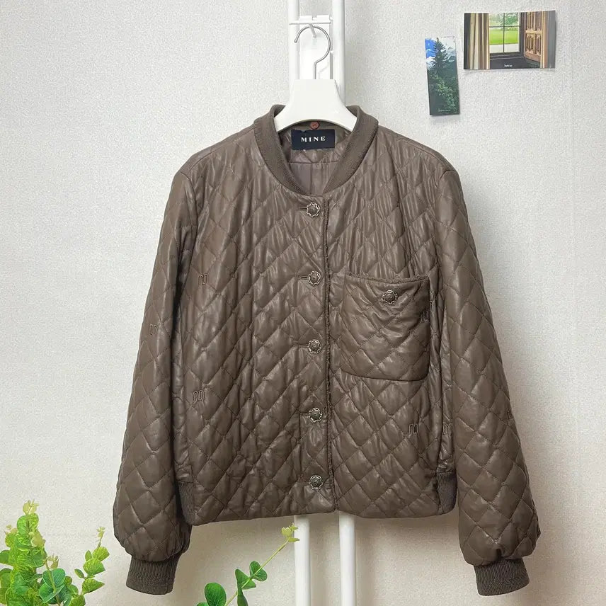 [BUNJANG] MINE Quilted Eco Leather Jacket / MINE 마인 에코레더 퀼팅자켓