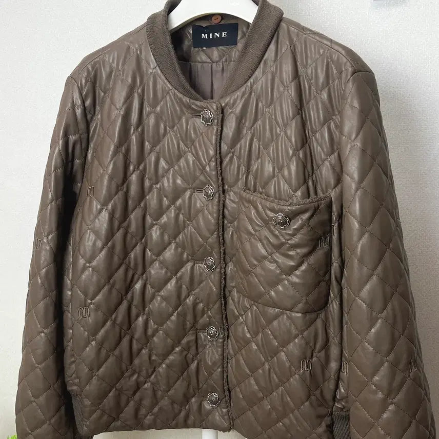 [BUNJANG] MINE Quilted Eco Leather Jacket / MINE 마인 에코레더 퀼팅자켓